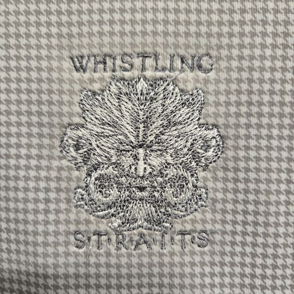 Footjoy FJ Polo Golf Shirt Size XL Whistling Straits Golf Gray Houndstooth - Picture 7 of 9